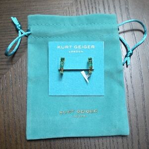 Kurt Geiger Emerald Green And Gold Earrings Be Kind New With Tags And Dust Bag